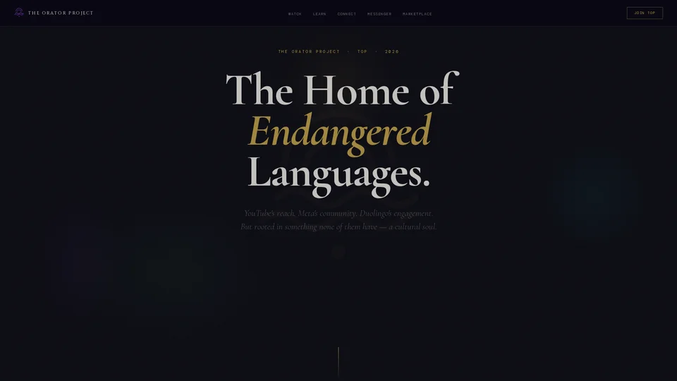 Homepage snapshot at launch