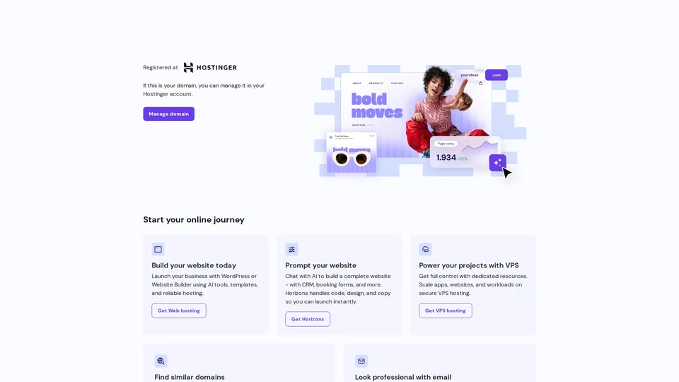 Homepage snapshot at launch