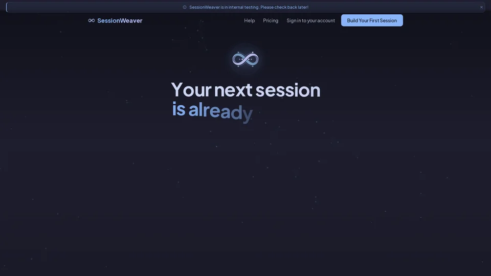 Homepage snapshot at launch
