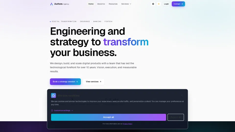 Homepage snapshot at launch