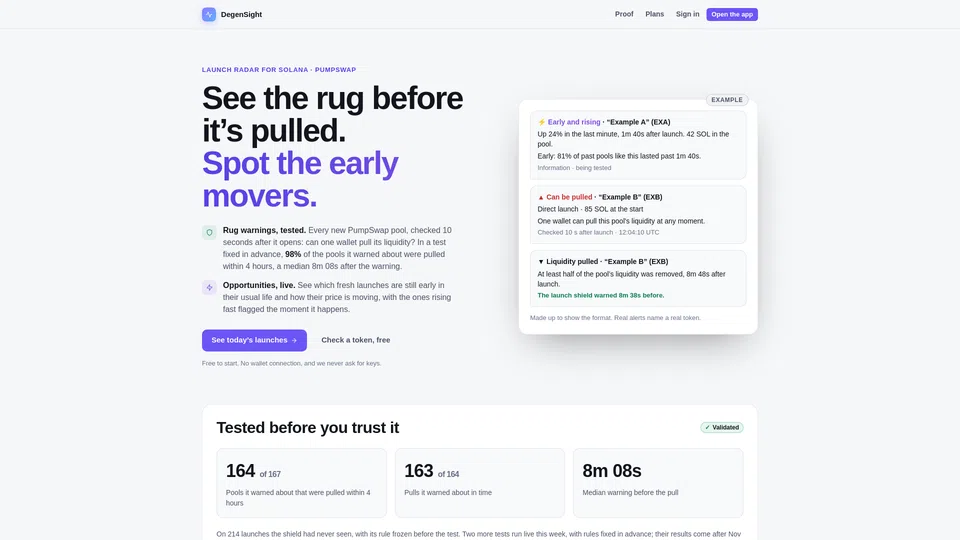 Homepage snapshot at launch