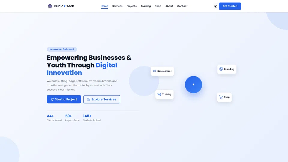 Homepage snapshot at launch