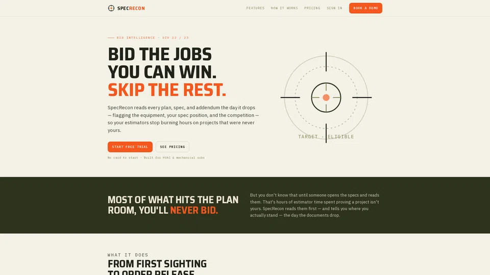 Homepage snapshot at launch