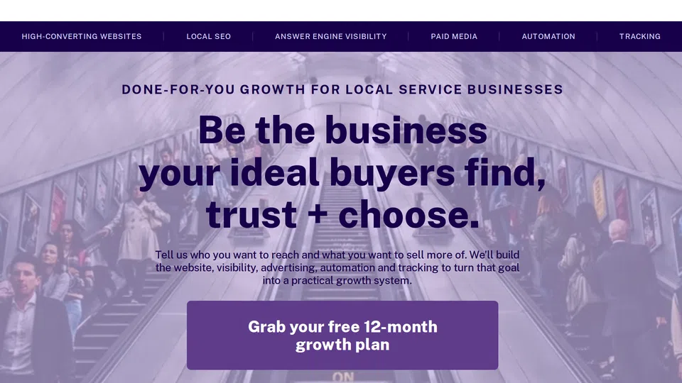 Homepage snapshot at launch