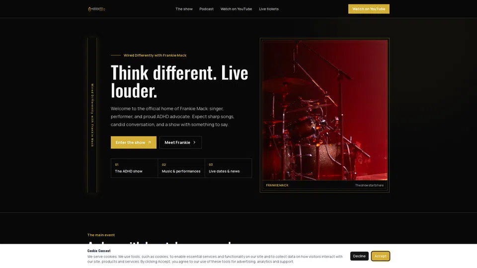 Homepage snapshot at launch