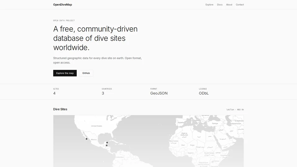 Homepage snapshot at launch