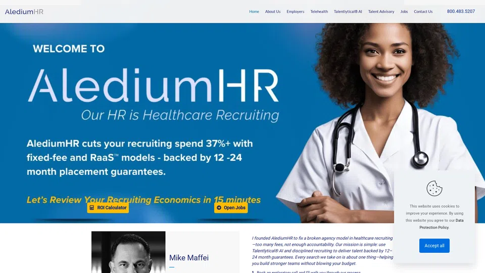Homepage snapshot at launch
