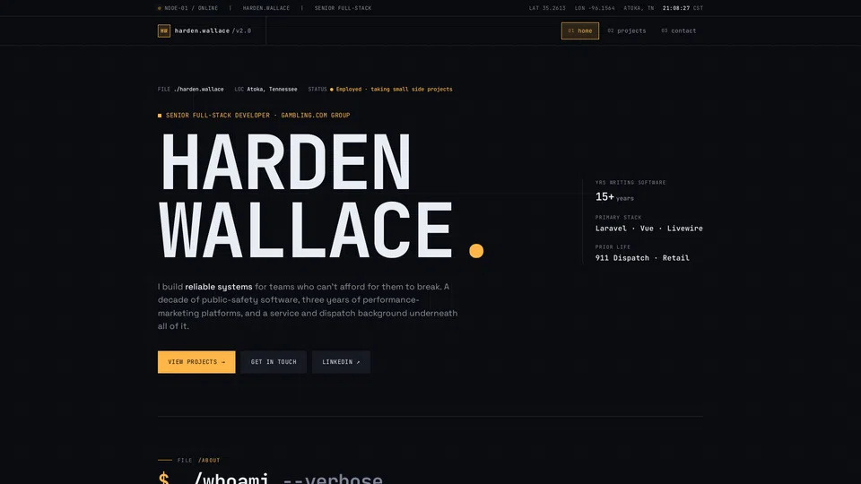Homepage snapshot at launch
