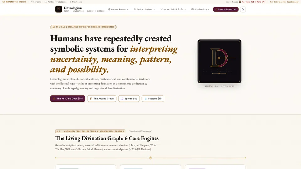Homepage snapshot at launch
