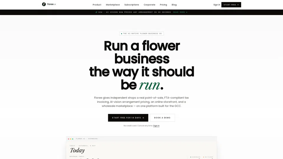 Homepage snapshot at launch