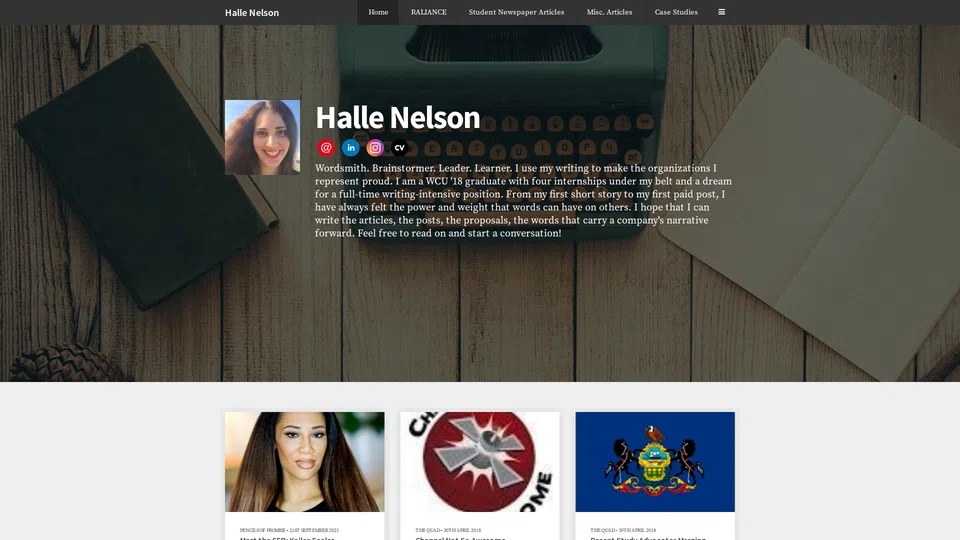 Homepage snapshot at launch
