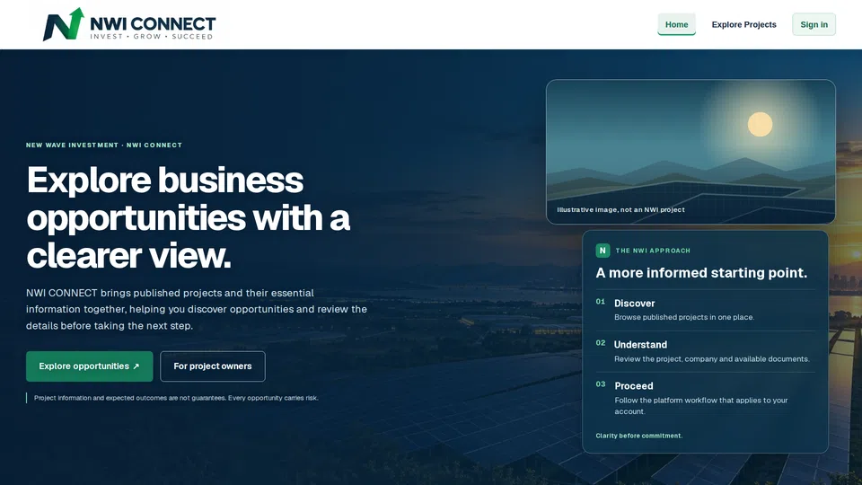 Homepage snapshot at launch