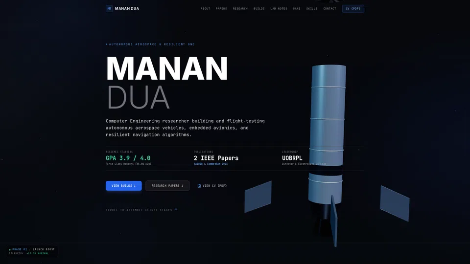 Homepage snapshot at launch