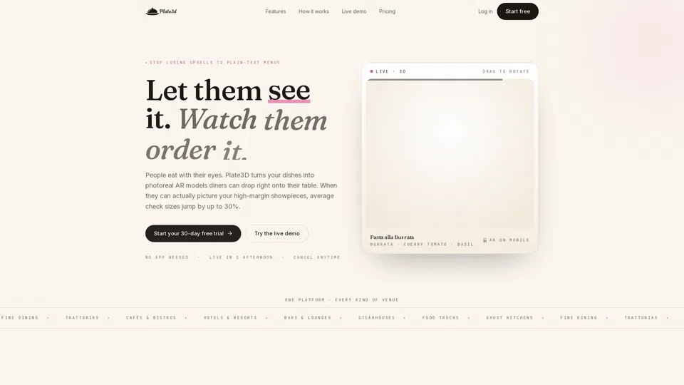 Homepage snapshot at launch