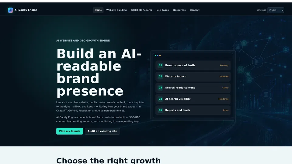 Homepage snapshot at launch