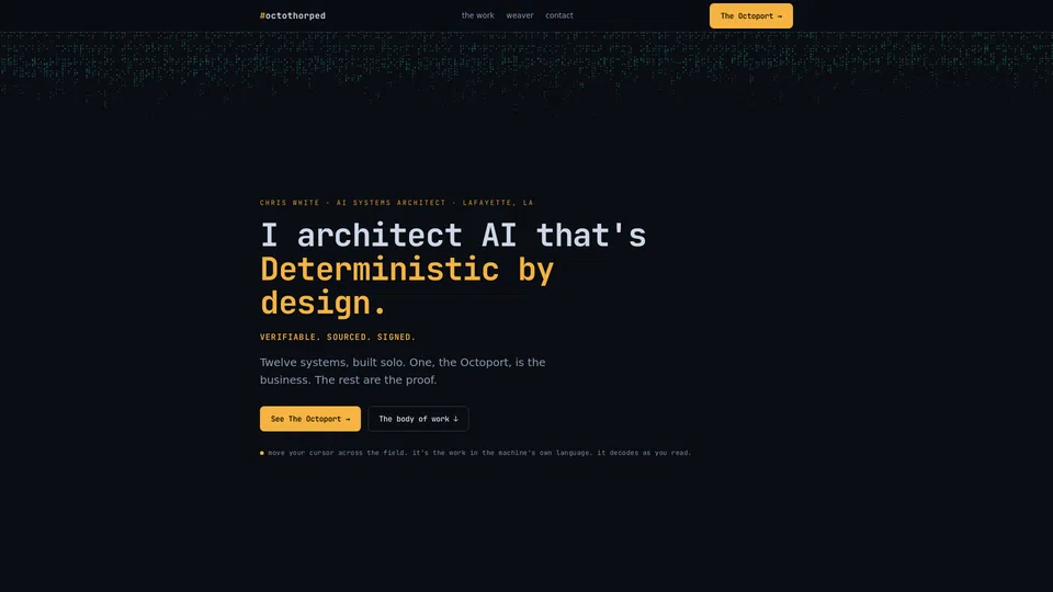 Homepage snapshot at launch