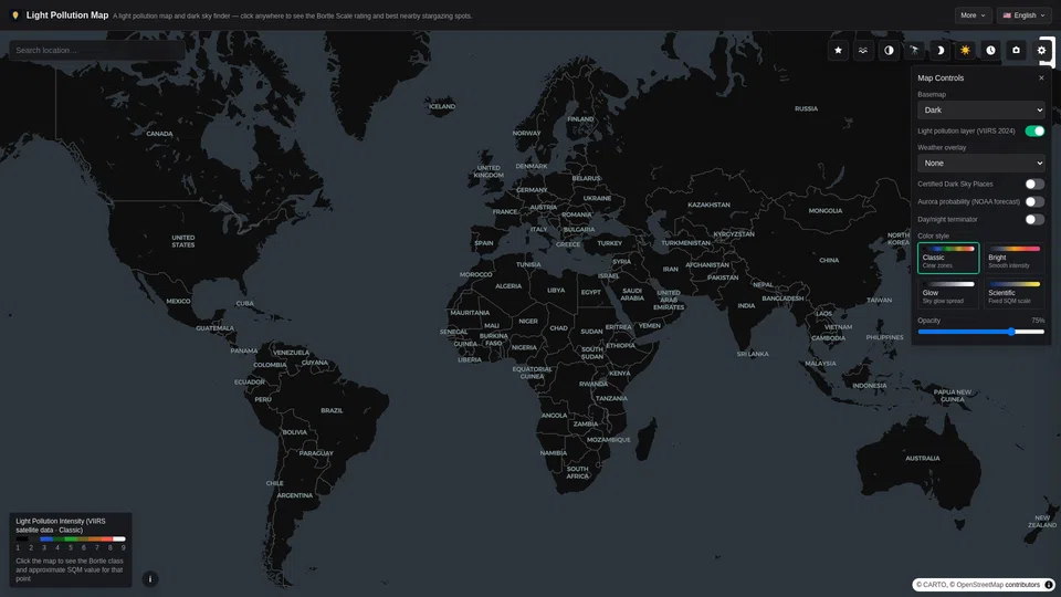Homepage snapshot at launch