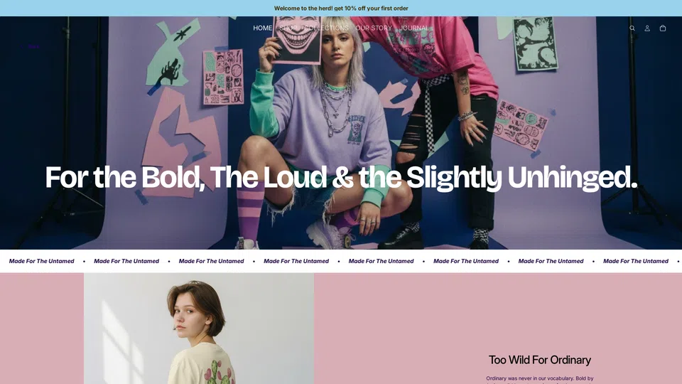 Homepage snapshot at launch