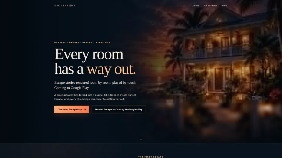 Homepage snapshot at launch