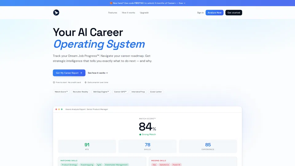 Homepage snapshot at launch