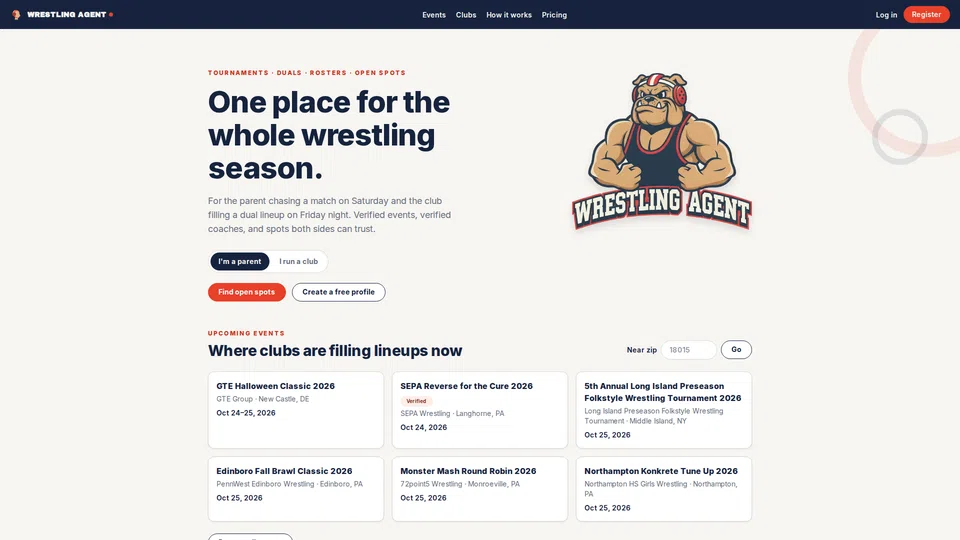 Homepage snapshot at launch