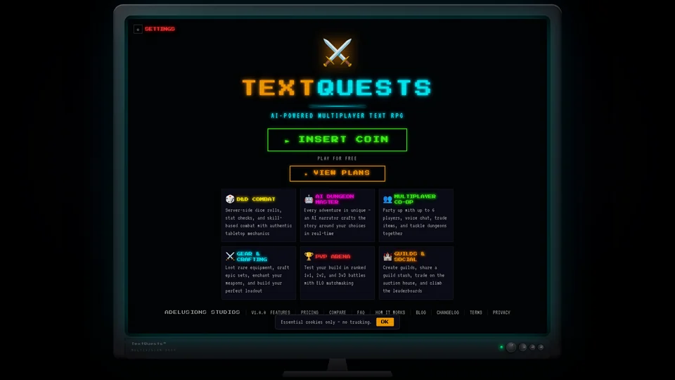 Homepage snapshot at launch