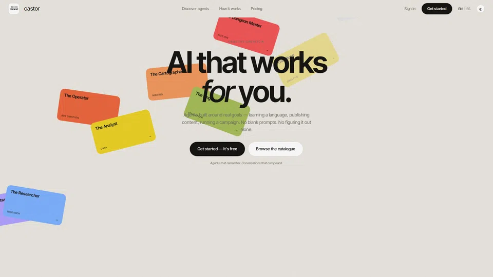 Homepage snapshot at launch