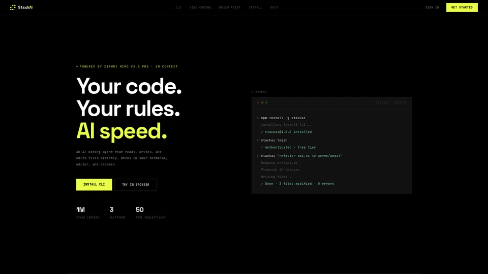 Homepage snapshot at launch