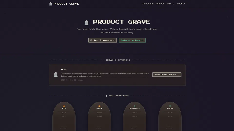 Homepage snapshot at launch