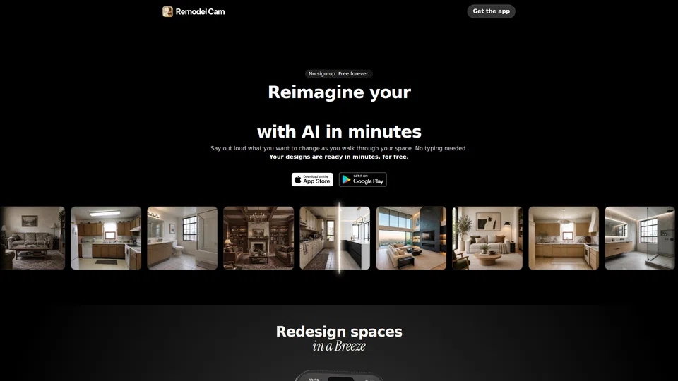 Homepage snapshot at launch