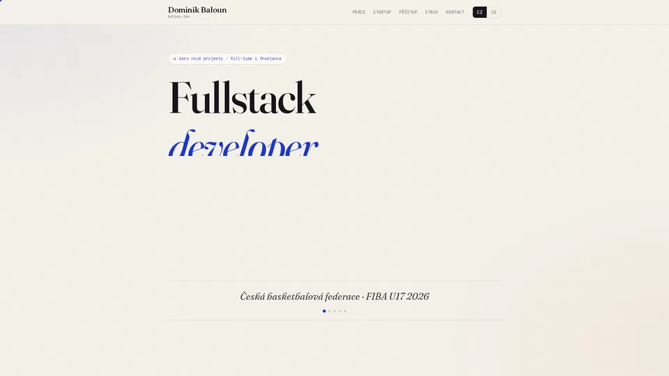 Homepage snapshot at launch