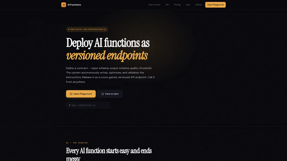 Homepage snapshot at launch