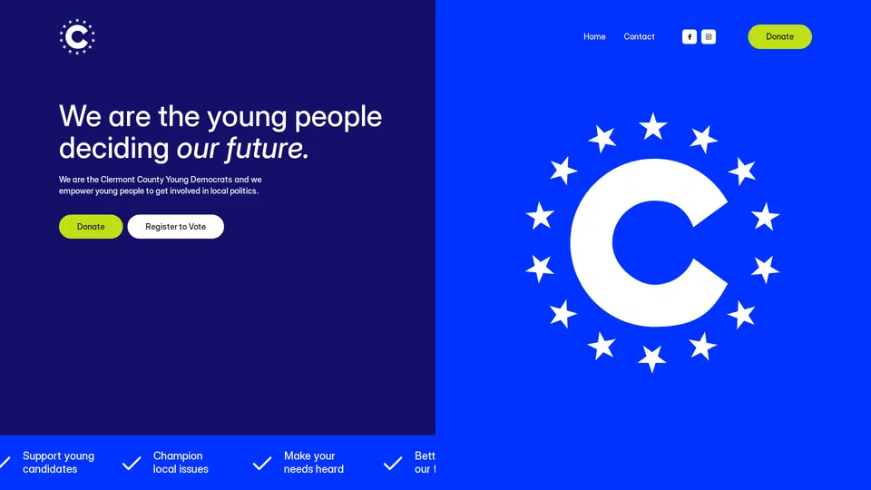 Homepage snapshot at launch