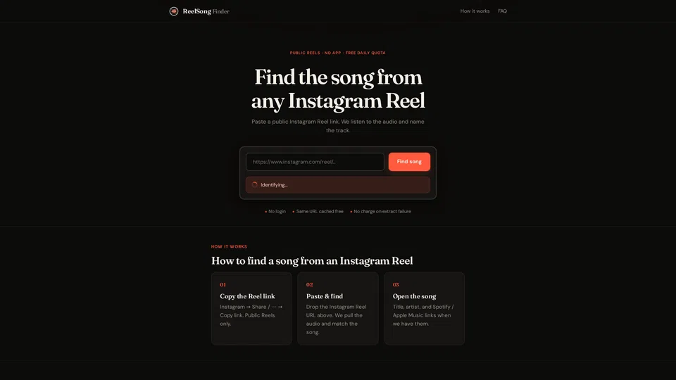 Homepage snapshot at launch