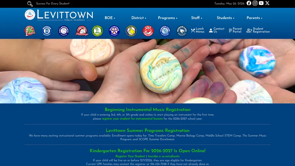 Homepage snapshot at launch