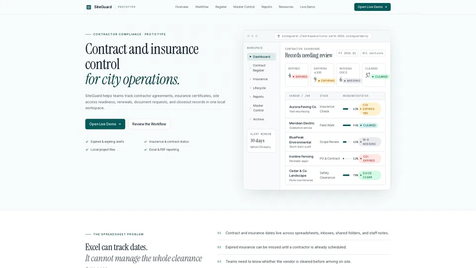 Homepage snapshot at launch