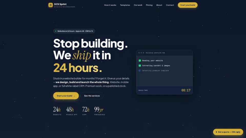 Homepage snapshot at launch