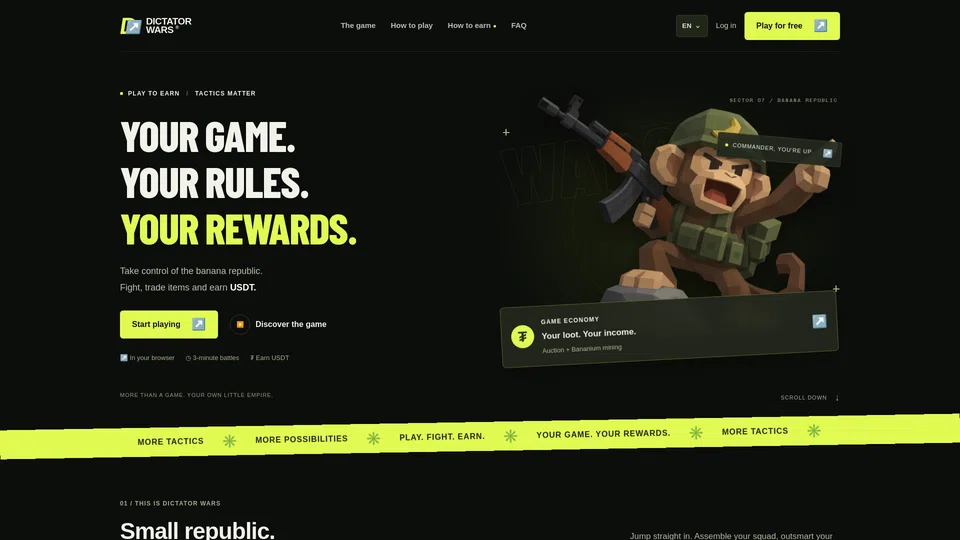Homepage snapshot at launch