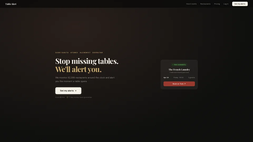 Homepage snapshot at launch