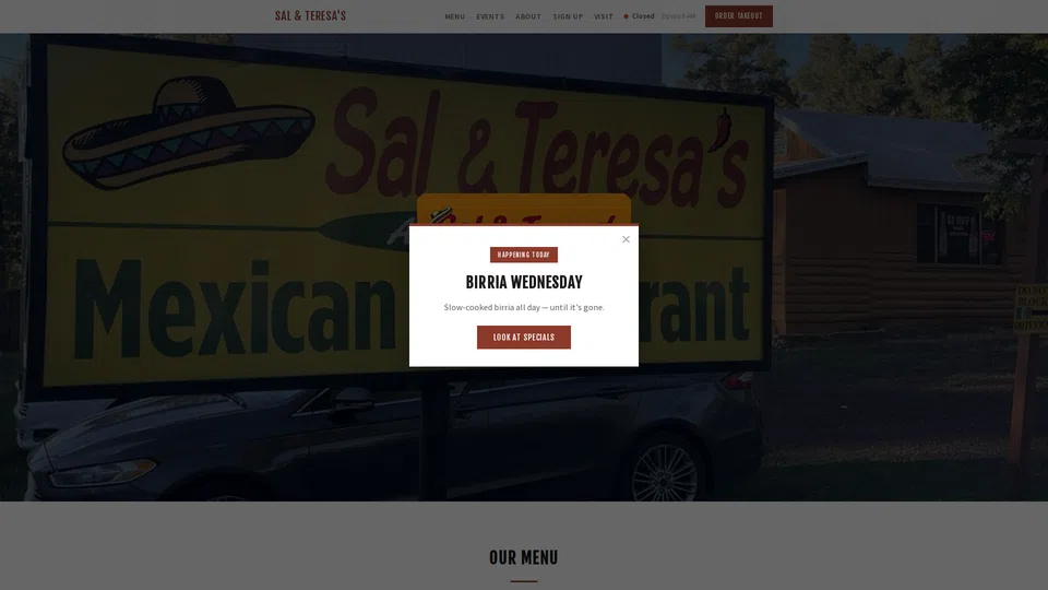 Homepage snapshot at launch