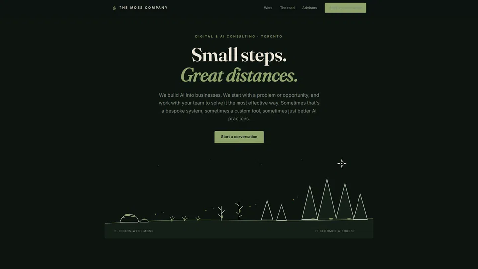 Homepage snapshot at launch