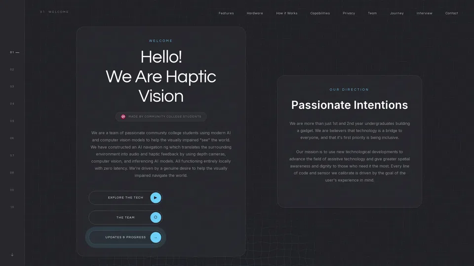 Homepage snapshot at launch