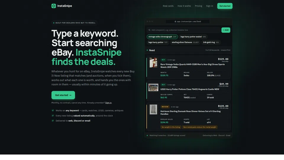 Homepage snapshot at launch