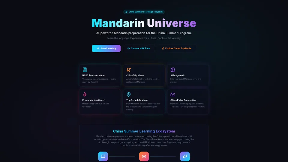 Homepage snapshot at launch