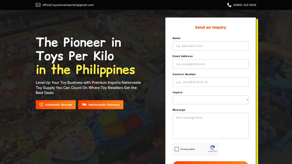 Homepage snapshot at launch