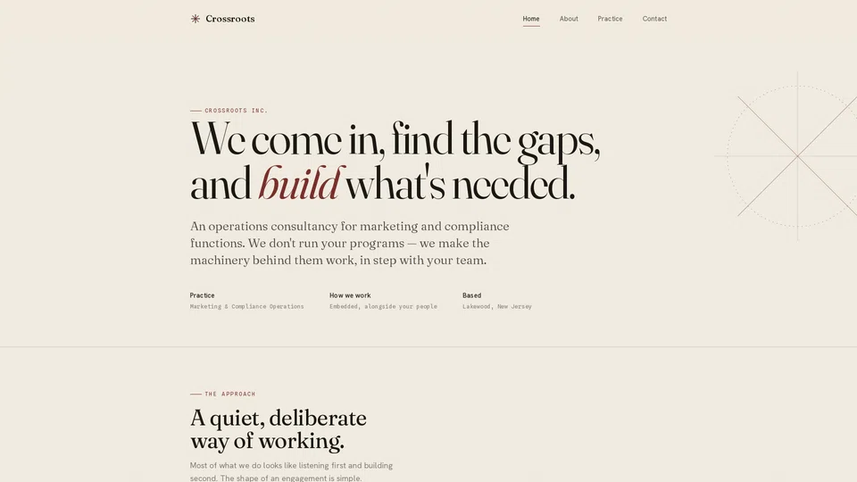 Homepage snapshot at launch