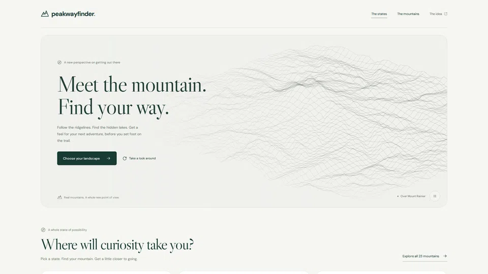 Homepage snapshot at launch
