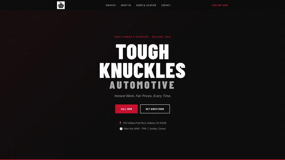 Homepage snapshot at launch