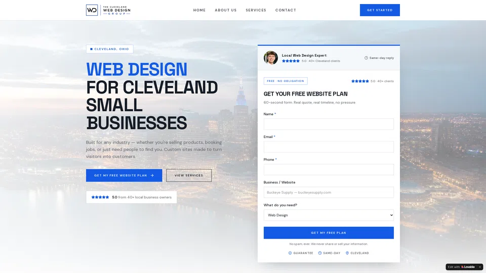 Homepage snapshot at launch