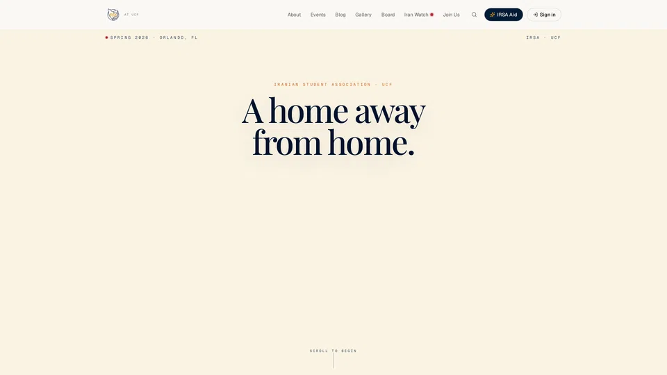 Homepage snapshot at launch